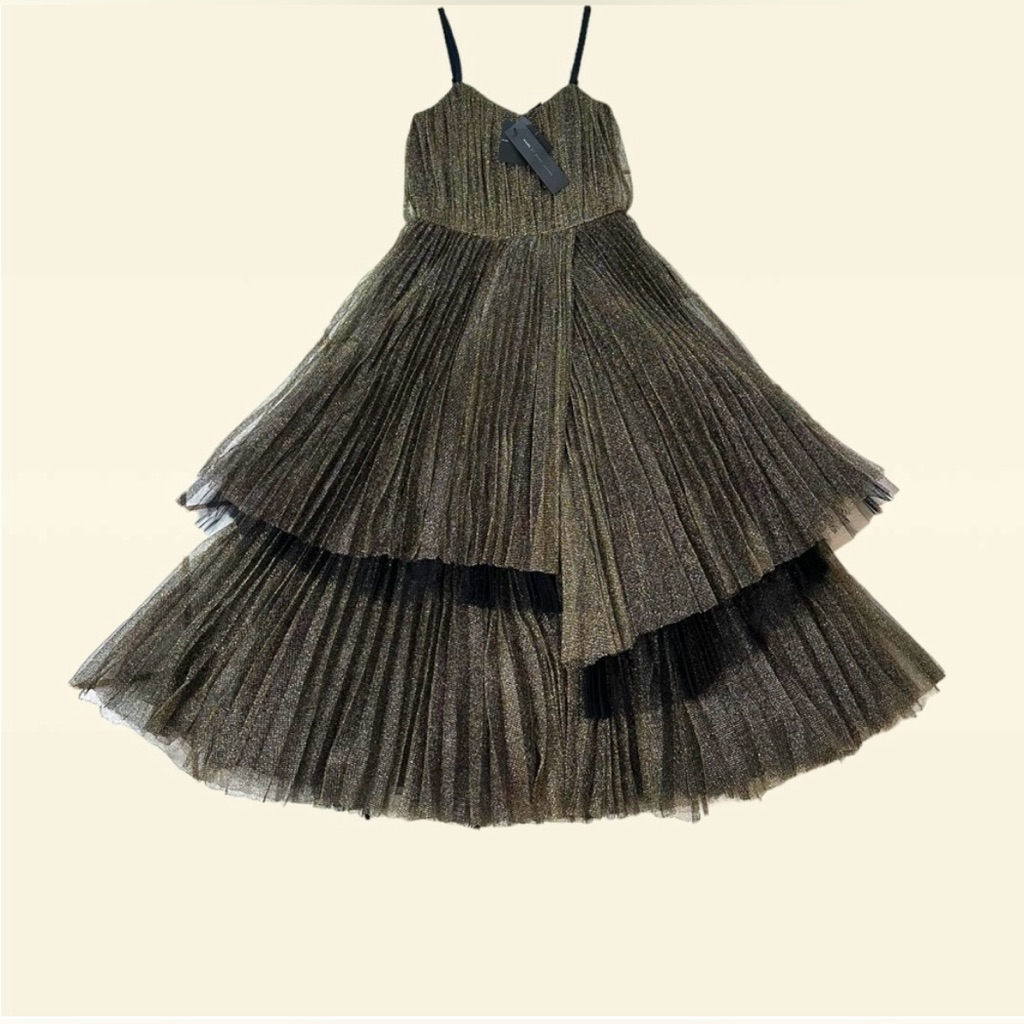 Brand New With Tags Marc By Marc Jacobs Black  Gold Tulle Dress